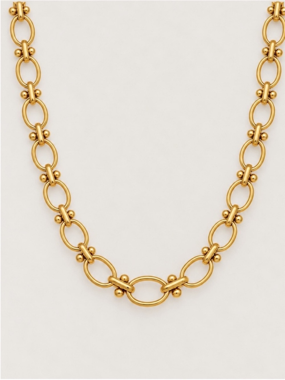 New! Gold Oval Classic Link Necklace NWOT